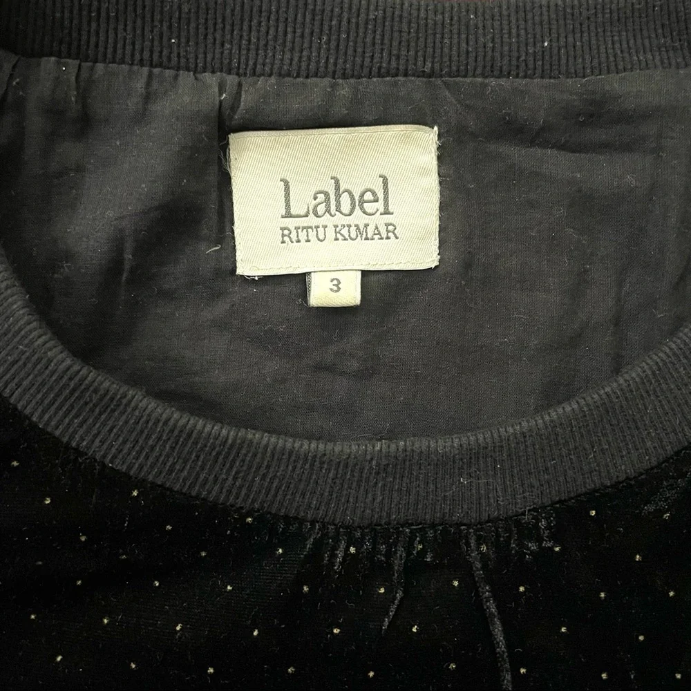 Ritu Kumar rose appliqué stone beaded velvet sweatshirt - Picture 4 of 6